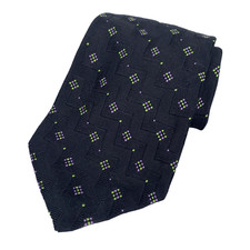 Robert Talbott Nordstrom Black w/ Diamond Geometric Foulard Repp Weave 100 Silk