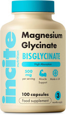 Magnesium Glycinate - 500Mg - Premium Quality Natural - High Strength 100 Vegan 0.30 per thousand milligrams