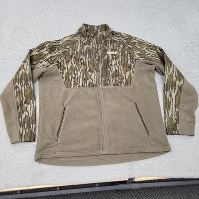 Magellan Outdoors Fleece Jacket Mens Large Bark Camo Full Zip Pocket