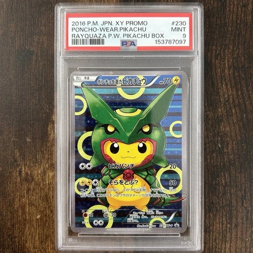 2016 Pokemon Rayquaza Pikachu Full Art Poncho Promo #230 PSA 9 NEW CERT
