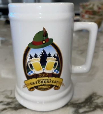 2017 Ceramic BEER Mug Stein Oktoberfest Leavenworth, WA Paulaner, Warsteiner