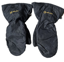 Vintage Ski-Doo Fleece Lined Leather Palm Snowmobile Gloves Black Large