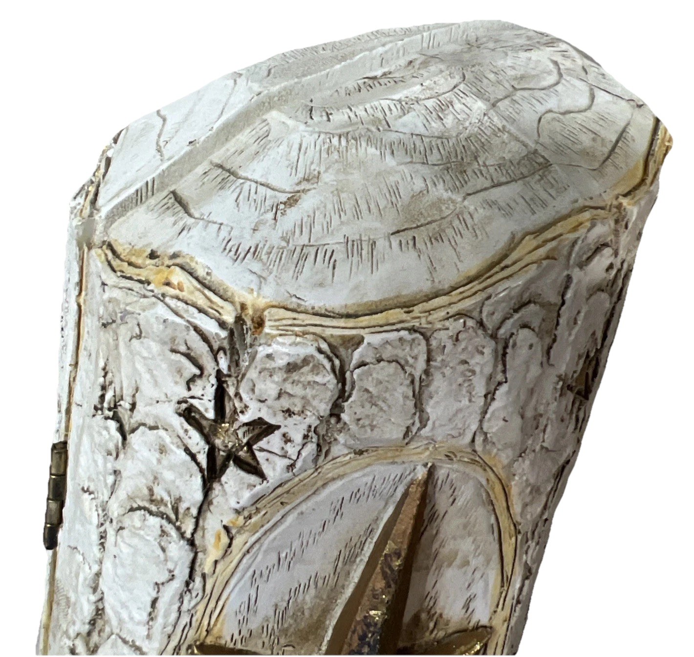 2015 Roman,Inc - Hinged Faux Log Opens to Nativity Scene - 9.75" T