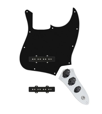 920D Custom Jazz Bass Loaded Pickguard With Groove (Modern) Pickups, Black Pi...