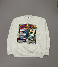 Vintage 90s Pro Player Vintage Super Bowl Sweatshirt NFL Packers Patriots XL