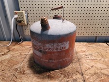 Vintage Red Gas Gasoline Can Eagle 5 Gallon Galvanized Metal Tank No. M-5 Patina