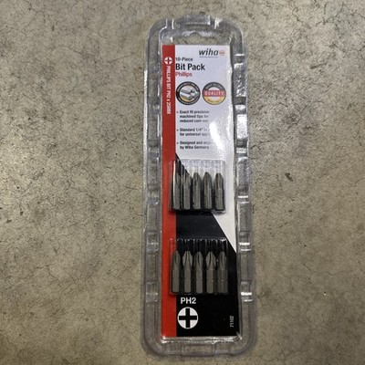 Wiha Tools 71102 premium PH2 Impact Bit Phillips #2 - 25mm - 10 Pack