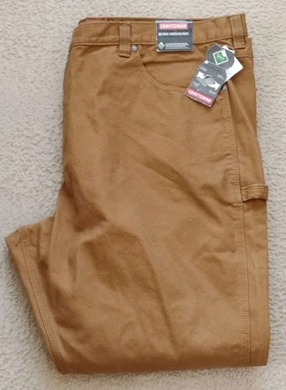 Craftsman Brown 48 X 32 BM Duck Carpenter Pants, Big Men, New, With Tags