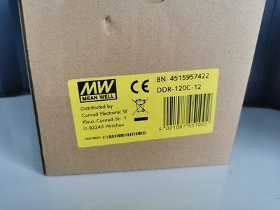 MEANWELL DDR-120C-12, DC DC-Wandler, DIN-Schinenen-Konverter, 33,6-67,2V:12V 10A