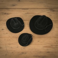 MINI BLACK Felt COWBOY HAT Western Wedding Party Favor Choose Size  Pack Amount