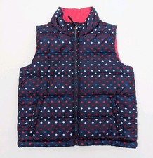 Tommy Hilfiger Youth Girls Sz S 6/7 Puffer Vest Blue Pink Multicolor Full Zip
