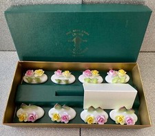 *Crown Staffordshire Vintage Bone China Floral Place Card Holders 