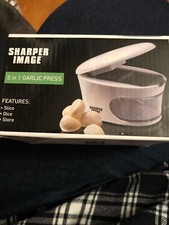 NIB The Sharper Image 3-in-1 Garlic Press (Slice,Dice,Store All-In-One)