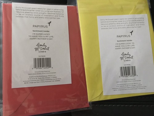 NIP 2 Papyrus Happy Mothers & Fathers Day Cards $14 New Award Ribbon Mom Dad - Picture 2 of 2
