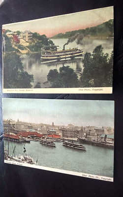 Australien Sydney Hafen, Mosman's Bay, & Circular Quay, 2 Sterne Postkarten,