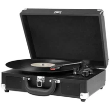 Innovative Technology ITVS-550 3-Speed Vintage Turntable Speaker BLACK (/RT6-...