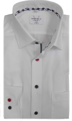 Marvelis Hemd Modern Fit 7246.59.00 uni weiss extra langer Arm 69 cm