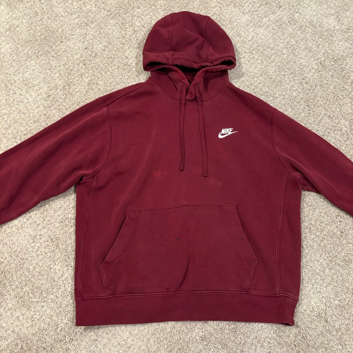 nike maroon fleece hoodie