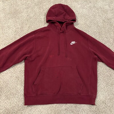 nike club burgundy hoodie