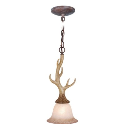 Vaxcel Lodge 1L Mini Pendant w/ French Scavo Glass - PD33057NS