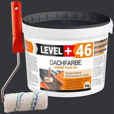 Dachlack Dachfarbe 4kg Flexible Sockelfarbe Anthrazit+Farbroller 10cm Set RM46