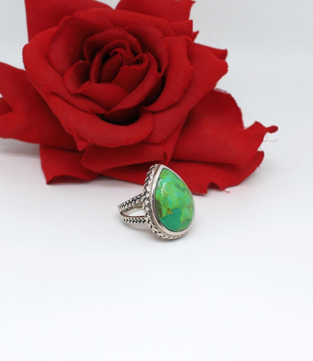 Sterling Silver NWOT Barse Green Turquoise Ring Size CAT