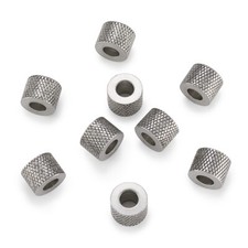 10pcs Column Large Hole Grid Pattern 304 Stainless Steel Beads Loose Spacer 12mm