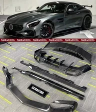 Carbon Fiber Front Rear Lip Sideskirt Spoiler Fits Mercedes Benz AMG GT GTS GTC
