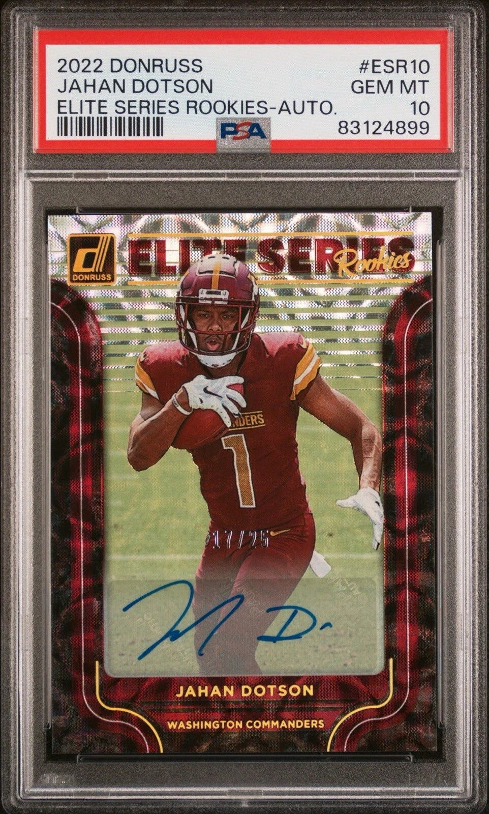 Jahan Dotson Panini Donruss Elite Series Rookies #ESR10 Autograph