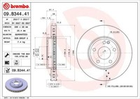 2X Brembo 09.B344.41 Bremsscheibe FüR MERCEDES-BENZ