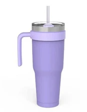 Zak Designs 40 Ounce Antimicrobial Stainless Steel Water Bottle, Wisteria Purple