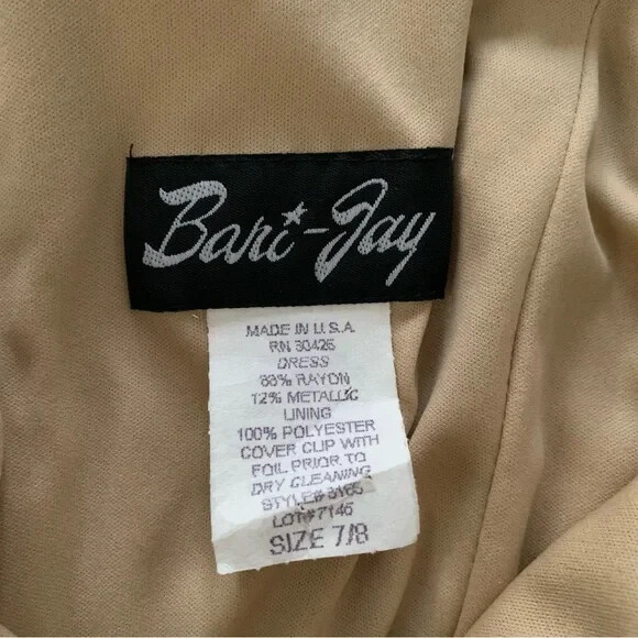 Bari Jay Women's Formal Vintage Gold Sequin Dress Size 7/8 | eBay