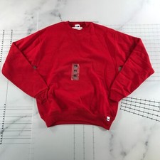 Vintage Russell Athletic Crewneck Sweatshirt Youth Large Red Cotton Blend 50/50