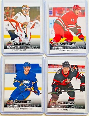 2021-22 UPPER DECK CREDENTIALS HOCKEY ROOKIE ARRIVALS + STAR OF THE NIGHT U PICK