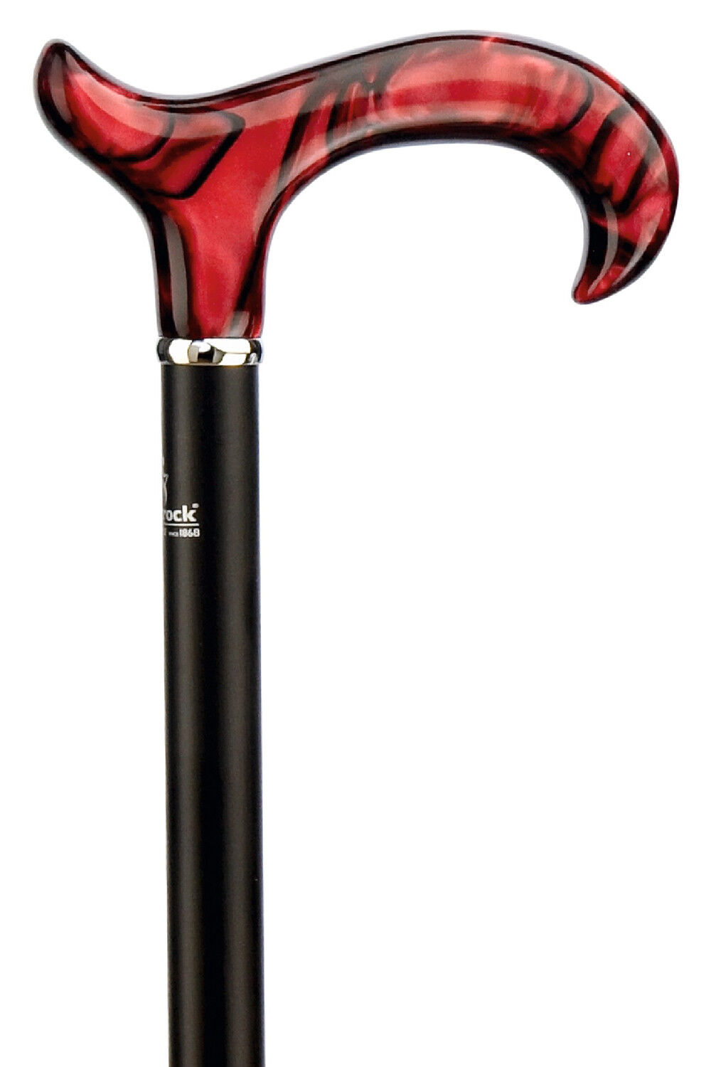 Designer Walking stick Pomoc do chodzenia Masa perłowa Step-Derby rubinowo-czarny wyprodukowany w Niemczech Regularne zapasy sklepu