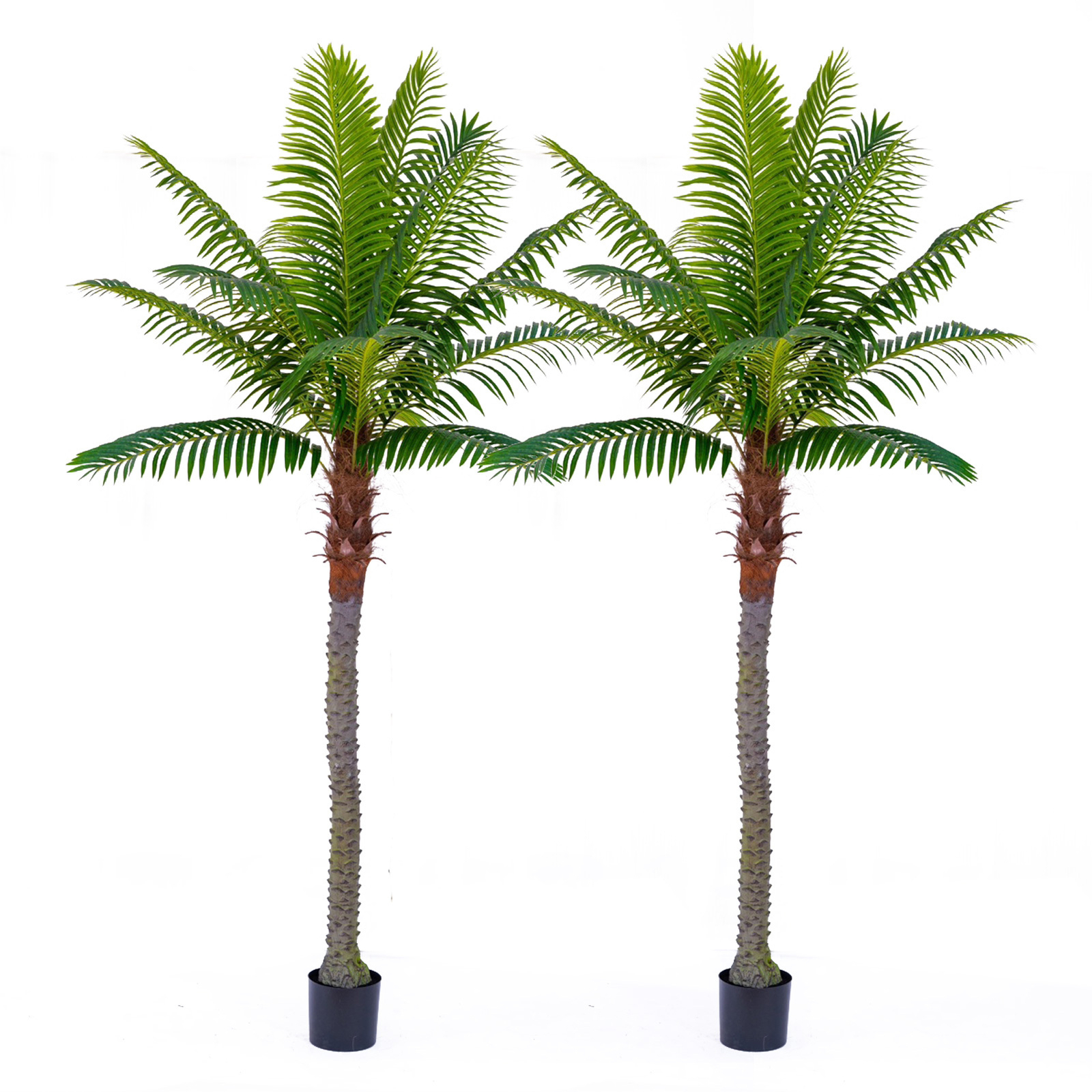 2pcs 8.5ft Artificial Palm Tree Tropical Plant Outdoor Garden Home Yard Decor