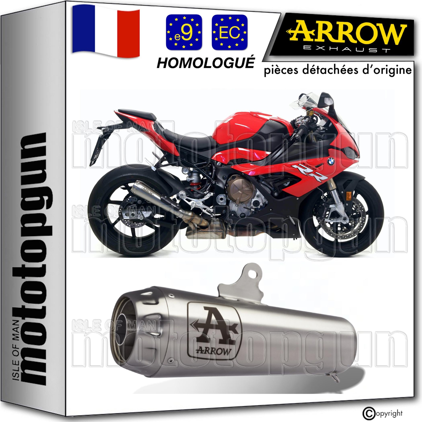 Pot echappement Arrow Pro-Race moto BMW S1000 S-1000 RR année 2023 2024