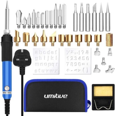 36 PCS Wood Burning 60W Pen Electric Soldering Iron Pyrography Craft Tool Plug