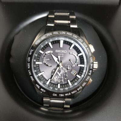 Seiko Astron 8X53 GPS Day Date Ceramic St.Steel Black Silver Solar