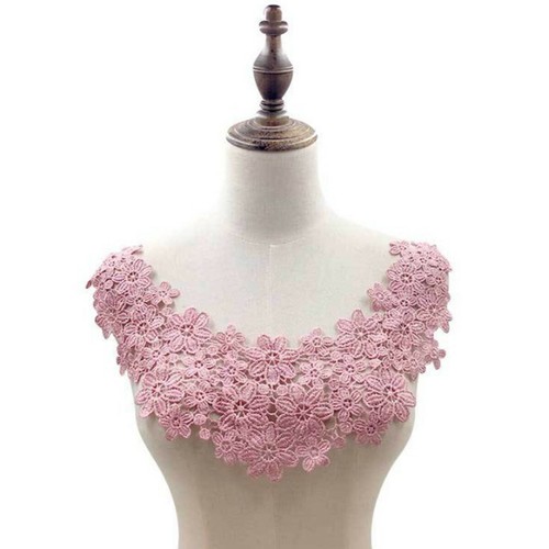 Floral Lace Embroidered Neckline DIY Collar Trim Clothes Sewing Applique Patch - Picture 24 of 28