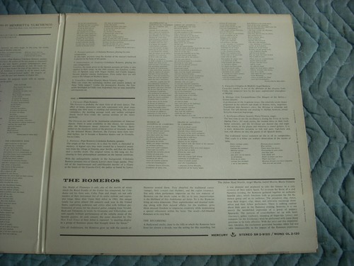 MERCURY STEREO SR 2-9120 THE ROMEROS: WORLD OF FLAMENCO (W/ JALEO) VINYL LP (RH) - Imagen 8 de 11