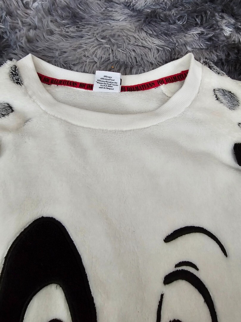 Ladies Fluffy Jumper Loungewear 101 Dalmatians White Size 10 Tu