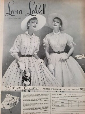1955 Women's Lana Lobell Kay Windsor print dresses vintage fashion ad | eBay