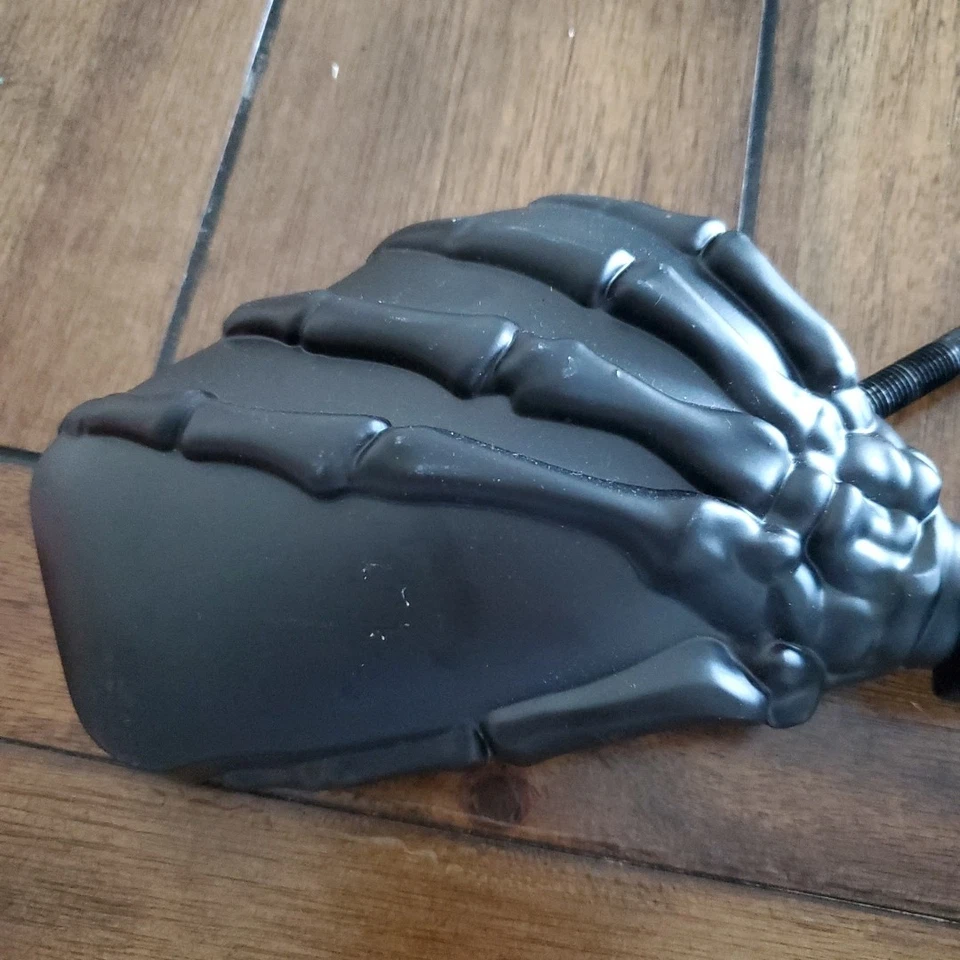 Conjunto de 2 espelhos de mão esqueleto preto para motocicleta visão lateral Harley Davidson  - Imagem 3 de 4