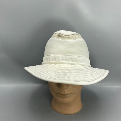 Tilley T4MO-1 Airflo Hikers Hat Men 7 Beige UPF 50 Water Resistant Hidden Pocket