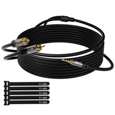 3.5mm to RCA Cable 25FT, 2 Male Aux Stereo Audio 25 Feet, Black