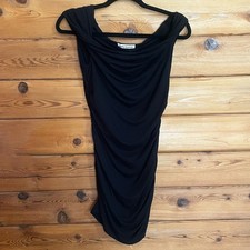 Reformation Mini Black Scrunchy Dress Size Small