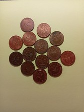 BRD 2 Pfennig DM M&uuml;nzen Konvolut 1959&ndash;1989 Kupfer Motiv Eichenblatt
