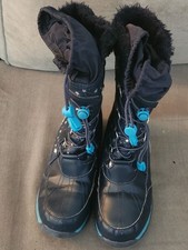 Lands End Girls Snow Boots US Size 5 Blue With Snowflakes