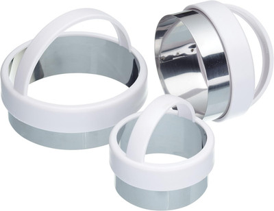 KitchenCraft Edelstahl runde Ausstechformen mit Plastikgriffen, 3er Set: 5 cm, 6